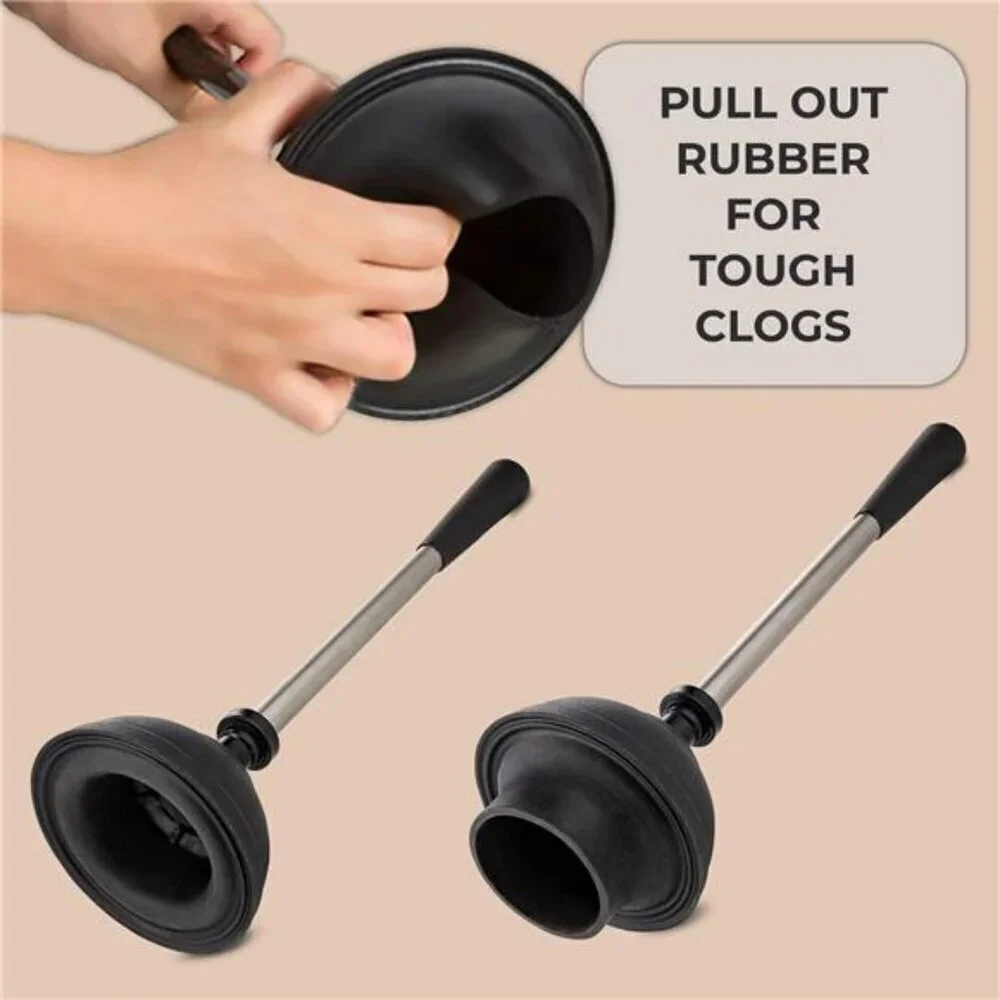 UMIEN Toilet Brush and Plunger Set Stainless Steel Anti-Rust Long Handles 2025